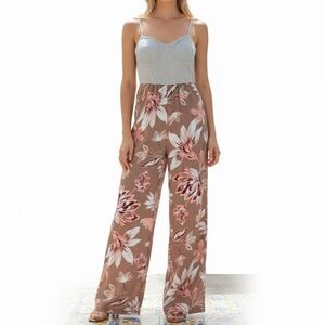Band of the Free Linen Corset Floral Jumpsuit
